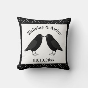 Coussin Mariage gothique Baiser Ravens Personnalisé