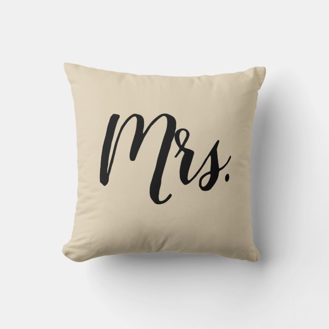 Coussin Mariage Mme Script Chambre (Recto)