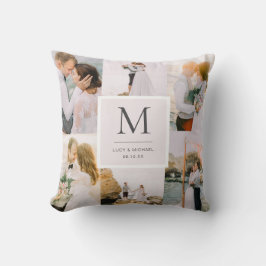 Coussin Mariage monogramme photo