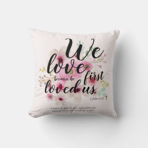 Coussin MARIAGE - Nous Aimons Parce Qu'Il Nous Aimait Pour