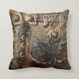 Coussin mariage occidental de cowboy de roues grunges