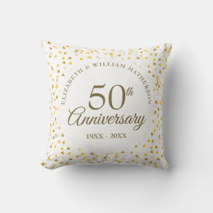 Coussin Mariage Photo 50e anniversaire Coeurs d'or