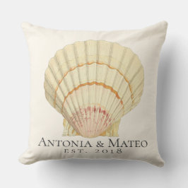 Coussin Mariage simple coquille vintage