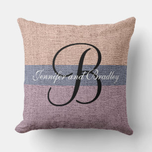 Coussin Mariage vintage monogramme élégant