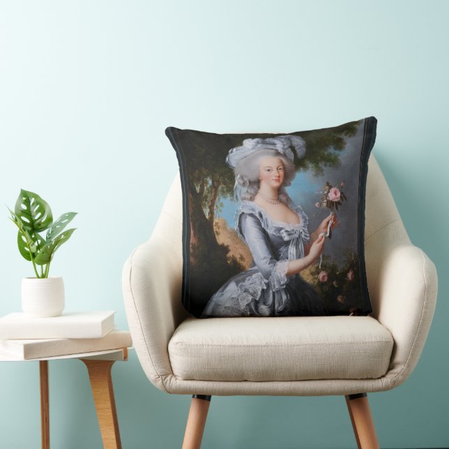 Coussin Marie Antoinette Avec Un Rose (Chaise)