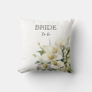 Coussin Mariée à être Fleurs Blanches Art à l'aquarelle