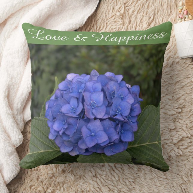 Coussin Mariée et chambre bleu Hydrangée Personnaliser (Couverture)