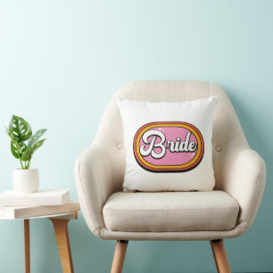 Coussin Mariée rétro - Typographie les années 70 mariée ré