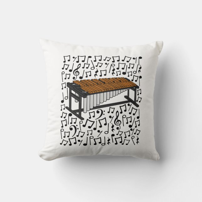 Coussin Marimba Notes musicales Percussionniste professeur (Recto)