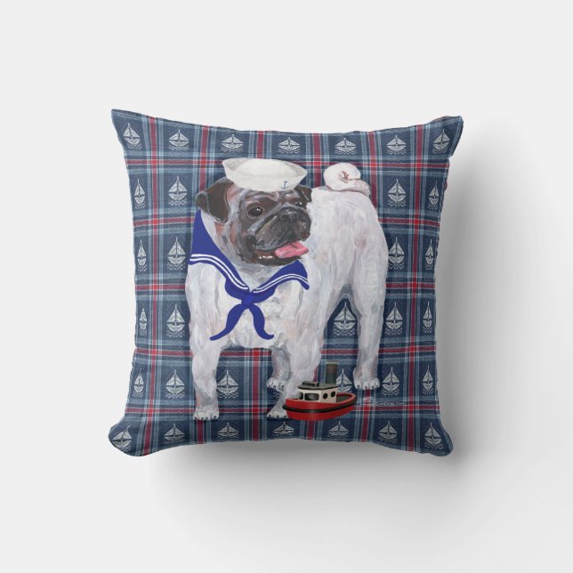 Coussin Marin Pug (Recto)