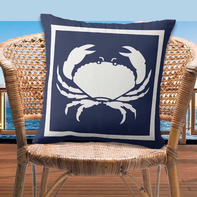 Coussin Marine blanche CRAB marine nautique extérieure ren (Créateur téléchargé)