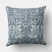 Marine Blue White Rabbit William Morris Jetez l'or