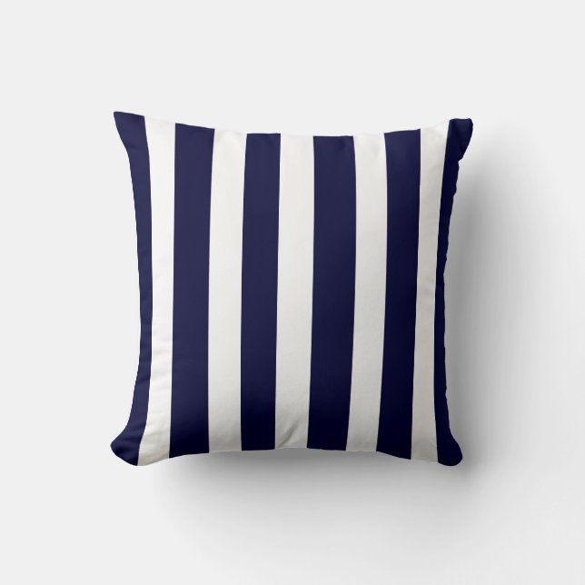 Coussin Marine côtière Bleu Blanc 2 Côté Plage (Recto)