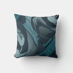 Coussin Marine Marécage gris Méditerranée Floral Mosaïque