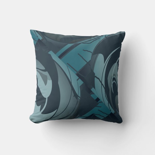 Coussin Marine Seafoam Gris Méditerranée Floral Design (Recto)