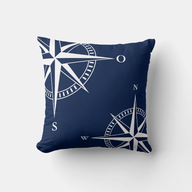 Coussin Maritimer Compass (Recto)