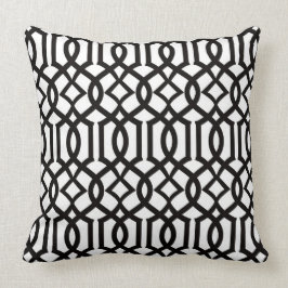 Coussin marocain blanc noir de décor de treillis