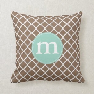 Coussin Marocain Brown élégant Quatrefoil personnalisé