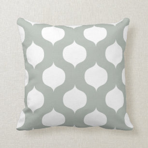 Coussin marocain de motif de treillis dans le gris