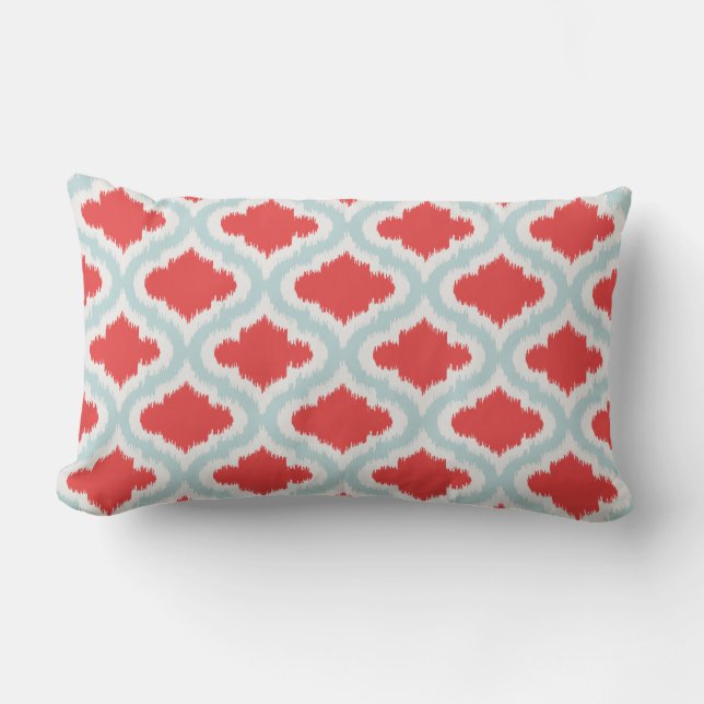 coussin marocain d'ikat de motif de turquoise (Recto)