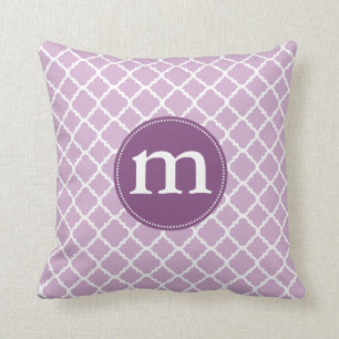 Coussin Marocain pourpre élégant Quatrefoil personnalis