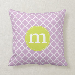 Coussin Marocain pourpre élégant Quatrefoil personnalisé