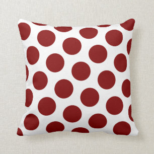 Coussin Maroon Polka Motif