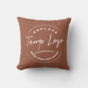 Coussin Marqué de votre logo d'entreprise sur terracotta