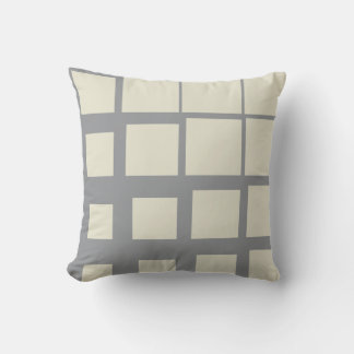 Coussin Marron Beige Déconstruit Plaid Géométrique Abstrai