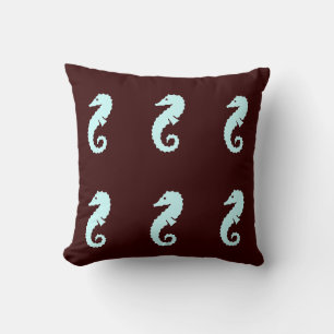 COUSSIN marron bleu SEAHORSE