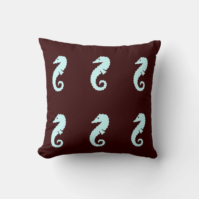 COUSSIN marron bleu SEAHORSE (Recto)