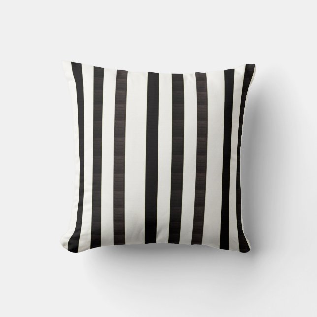 Coussin marron et blanc à rayures (Recto)
