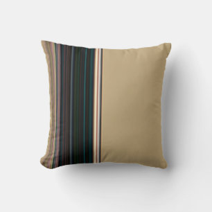 Coussin Marron et vert rayé élégant
