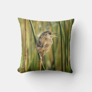Coussin Marsh Wren Throw Pillow