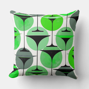 Coussin Martinets inspirés des années 50 atomiques en gris