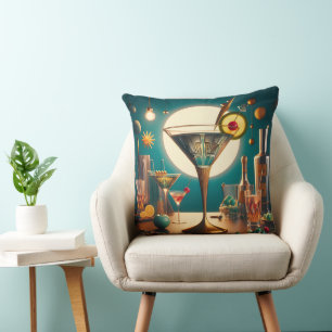 Coussin Martini futuriste à circuit imprimé atomique