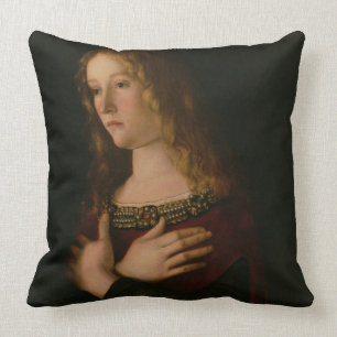 Coussin Mary Magdalene, détail de la Vierge et de l'enfan