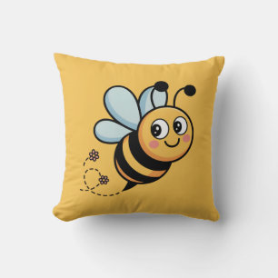 Coussin Mascotte d'abeille adaptée aux enfants avec une tr