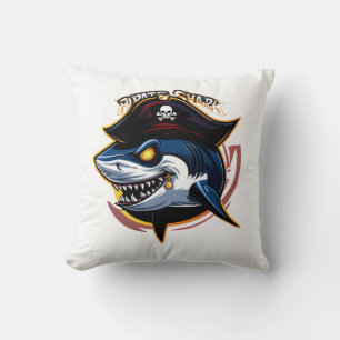 Coussin "Mascotte de requin pirate"