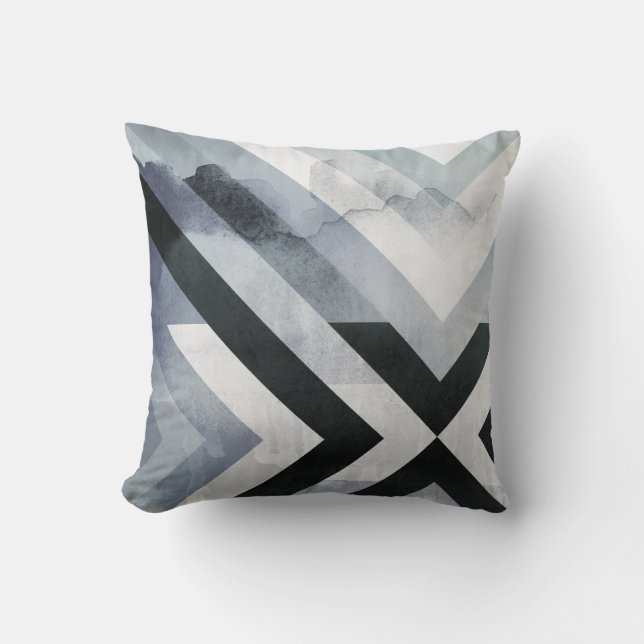 Coussin Masculine Gris Noir Blanc Perdu Design (Recto)