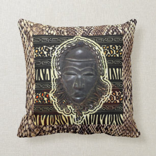 Coussin Masque africain de bonne chance