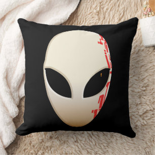 Coussin Masque Alien avec Marquages Futuristes