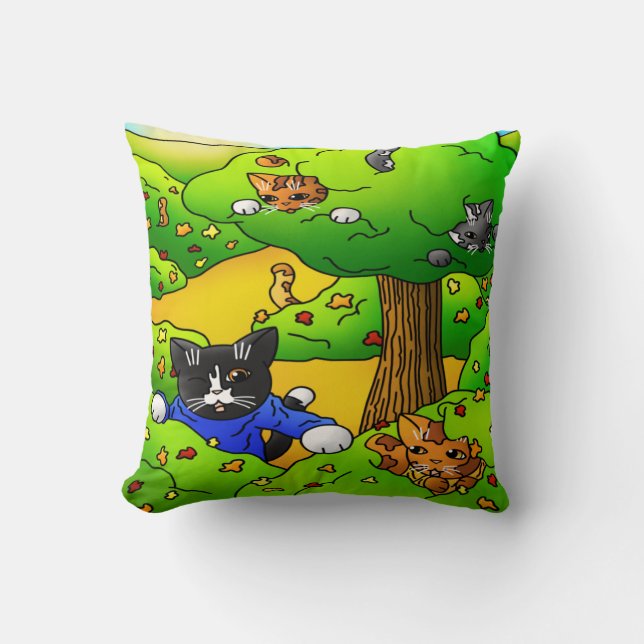 Coussin Masquer et rechercher des chats (Recto)