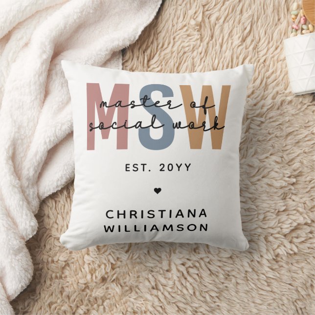 Coussin Master en travail social en MSW (Couverture)