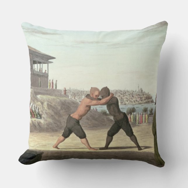 Coussin Match de catch, Constantinople (la semaine sur le (Recto)