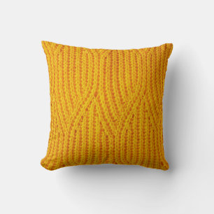 Coussin Matériau textile de surface tricoté jaune arrière