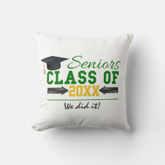 Coussin Matériel de remise des diplômes vert et jaune