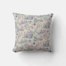 Maternité moderne Toile de Jouy en bleu pervenche
