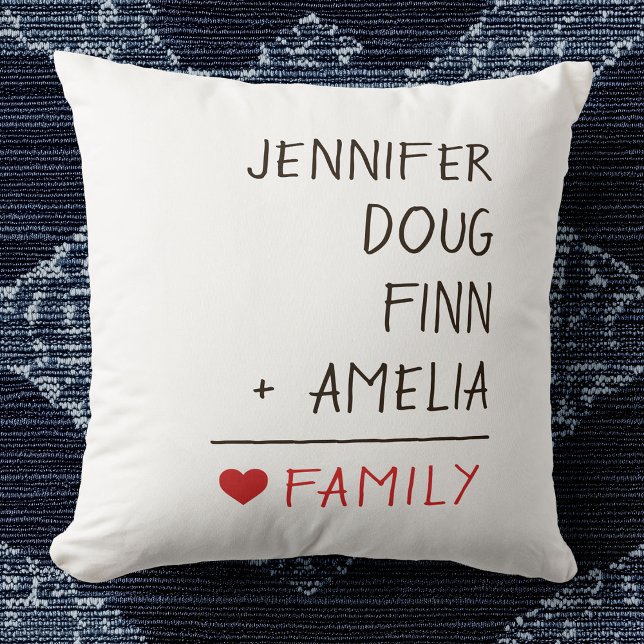 Coussin Mathe des noms de famille pour la famille de quatr (Créateur téléchargé)