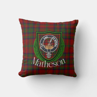 Coussin Matheson Scottish Clan Tartan & Crest